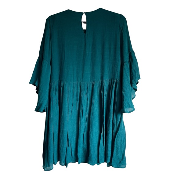 Umgee Teal Floral Embroidered Long Sleeve Dress XL - Picture 6 of 7